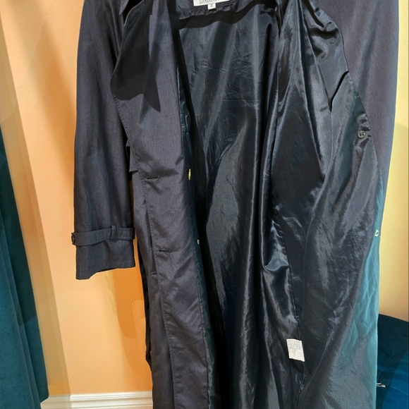 London Fog Double Breasted Navy Trench Coat Women's 18 Regular - Picture 4 of 7